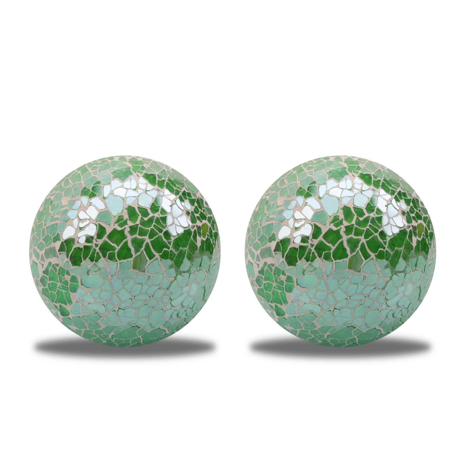 Amazon.co.jp: ZningEsxi 装飾ガラスオーブ2個 2.6インチ モザイク